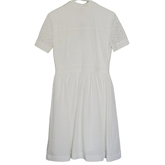 7140 * Catherine Malandrino Button Down Eyelet Dress Off White Size 4 - Picture 2 of 10
